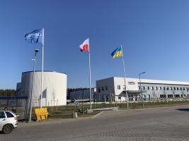 Ukraine flag at Goleniow plant